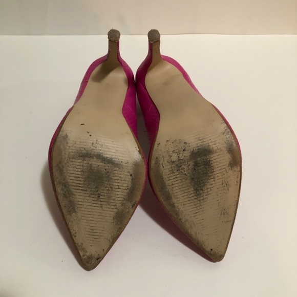 Bright Pink Snake Pattern High Heels - Picture 9 of 9